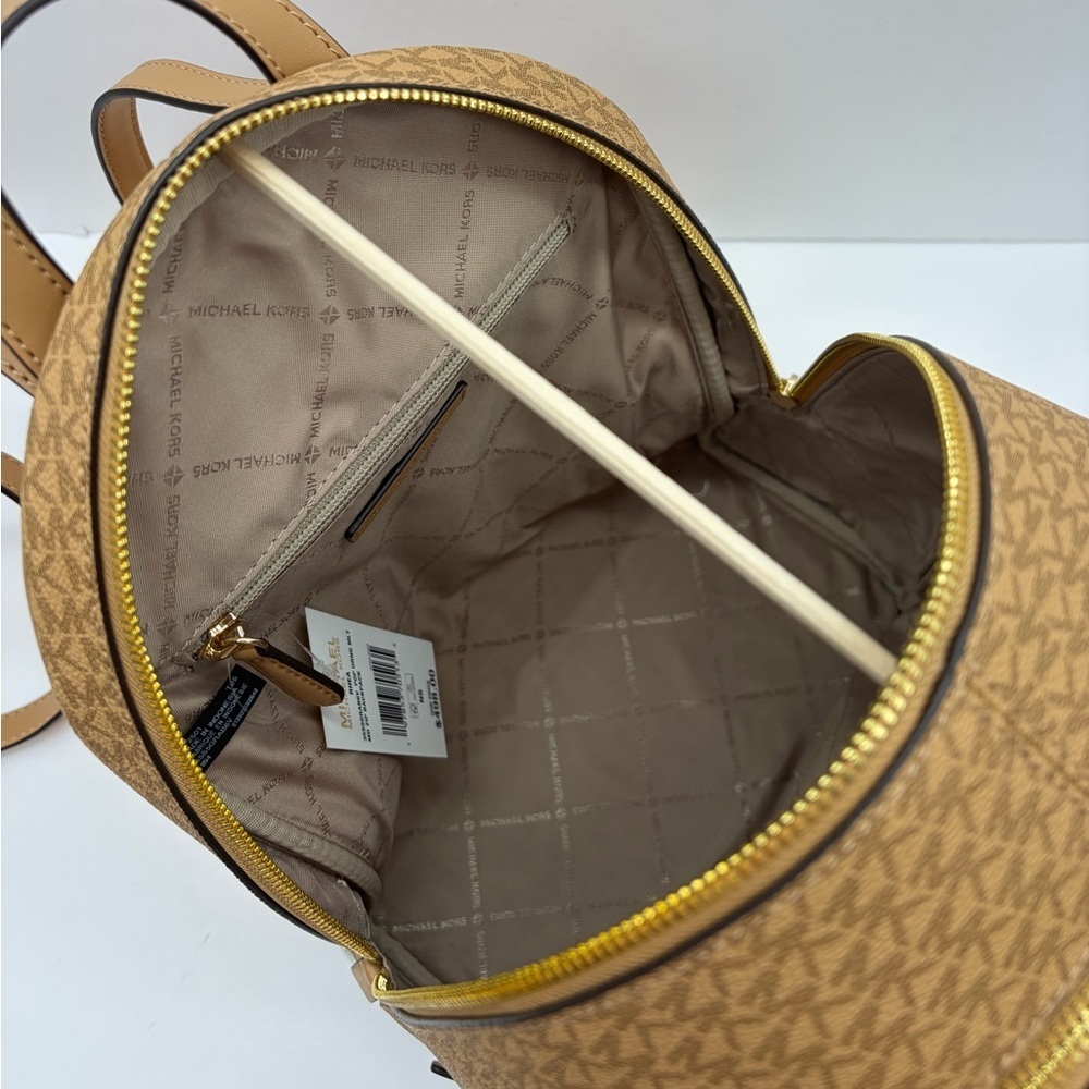 Michael Kors Rhea Medium Color-Block Signature Logo Backpack - Picture 7 of 14
